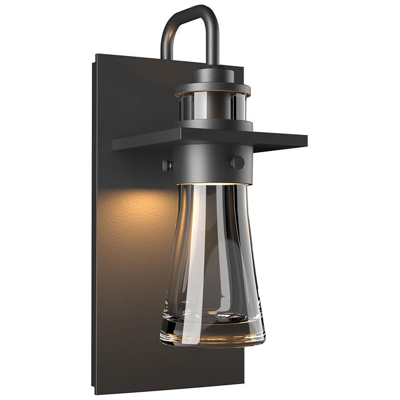 Image 1 Erlenmeyer 11.2"H Medium Coastal Black Outdoor Sconce w/ Clear Glass S