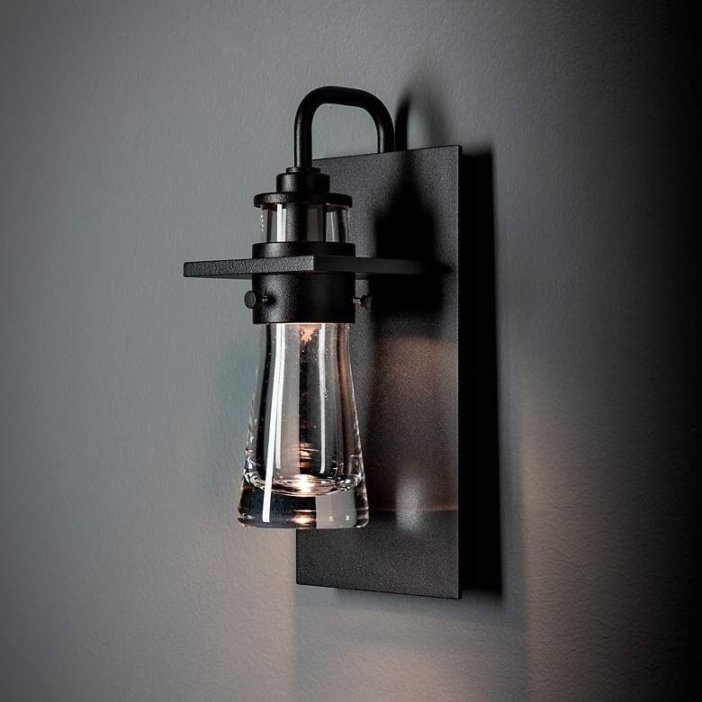 Image 4 Erlenmeyer 11.2"H Medium Coastal Black Outdoor Sconce w/ Clear Glass S more views