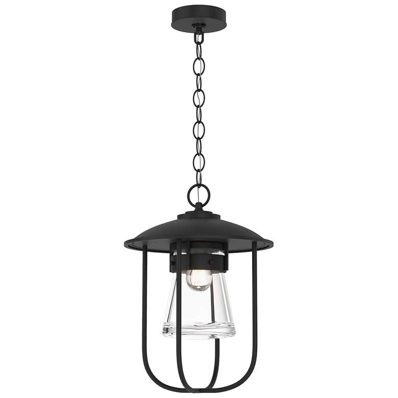 Image 1 Erlenmeyer 16.9" High Coastal Black Outdoor Pendant With Clear Glass S