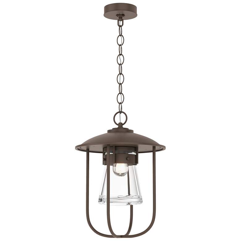 Image 1 Erlenmeyer 16.9" High Coastal Bronze Outdoor Pendant With Clear Glass