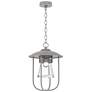 Erlenmeyer 16.9"H Burnished Steel Outdoor Pendant w/ Clear Glass Shade