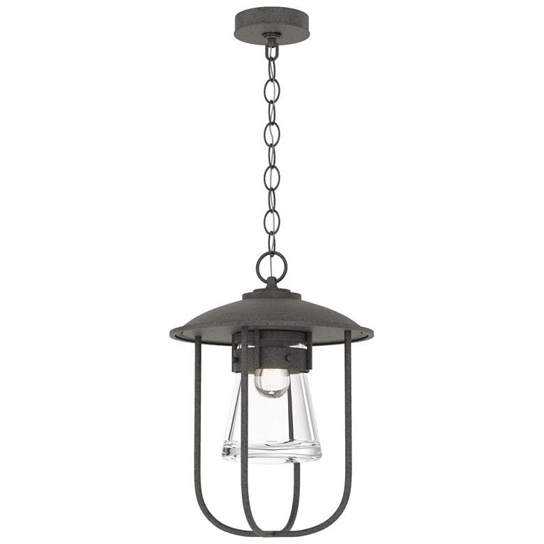 Image 1 Erlenmeyer 16.9"H Coastal Natural Iron Outdoor Pendant w/ Clear Glass