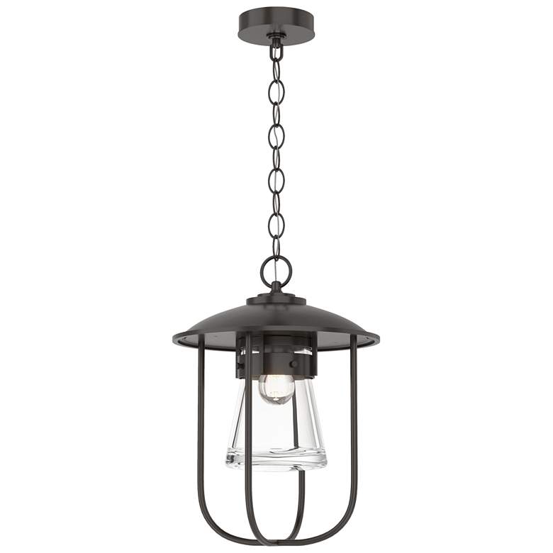 Image 1 Erlenmeyer 16.9 inchH Oil Rubbed Bronze Outdoor Pendant w/ Clear Glass Sha