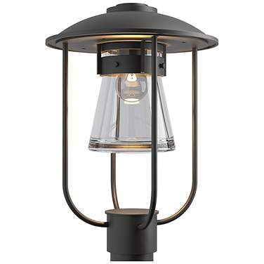 Erlenmeyer 17.1"H Oil Rubbed Bronze Outdoor Post Light w/ Clear Shade