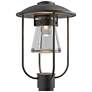 Erlenmeyer 17.1"H Oil Rubbed Bronze Outdoor Post Light w/ Clear Shade