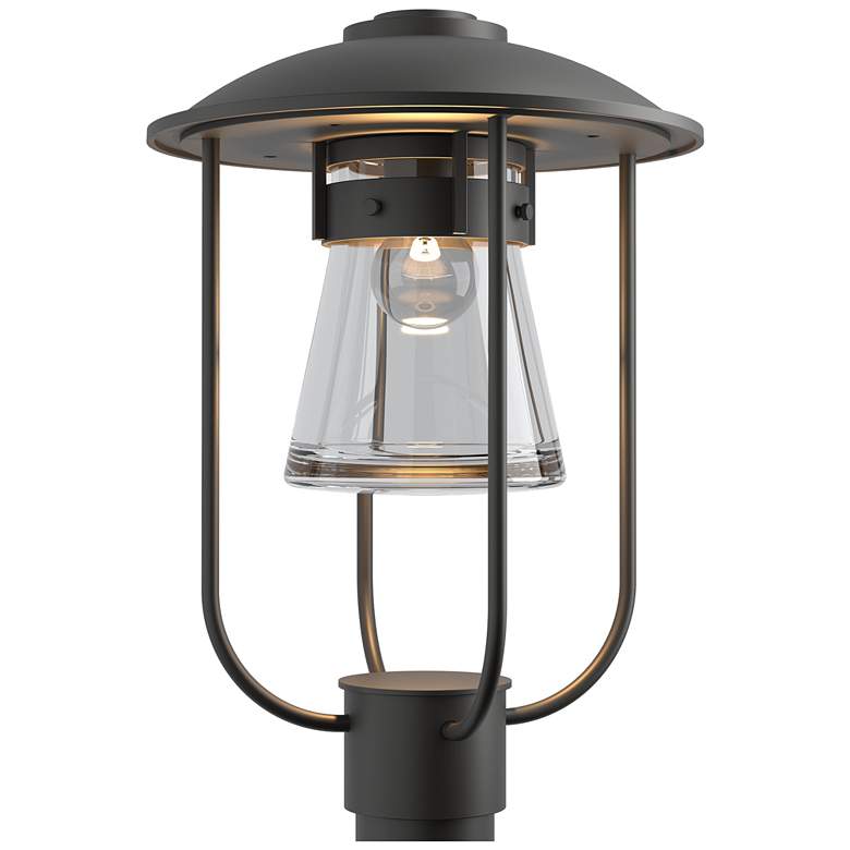 Image 1 Erlenmeyer 17.1"H Oil Rubbed Bronze Outdoor Post Light w/ Clear Shade