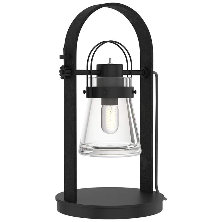 Image 1 Erlenmeyer 19.4" High Black Table Lamp With Clear Glass Shade