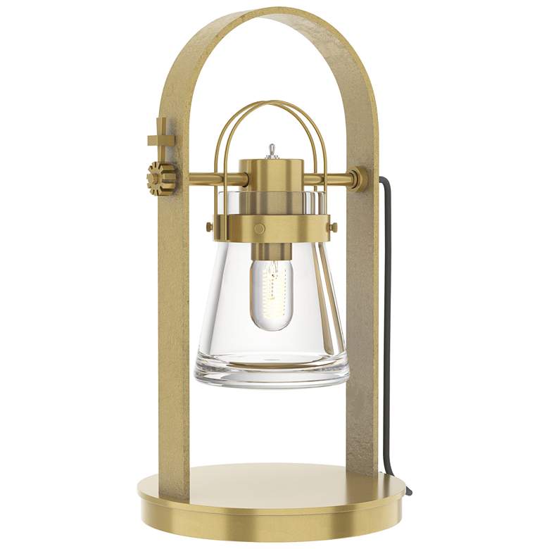 Image 1 Erlenmeyer 19.4" High Modern Brass Table Lamp With Clear Glass Shade