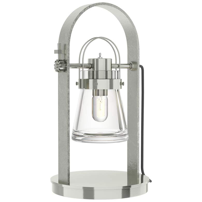 Image 1 Erlenmeyer 19.4" High Sterling Table Lamp With Clear Glass Shade