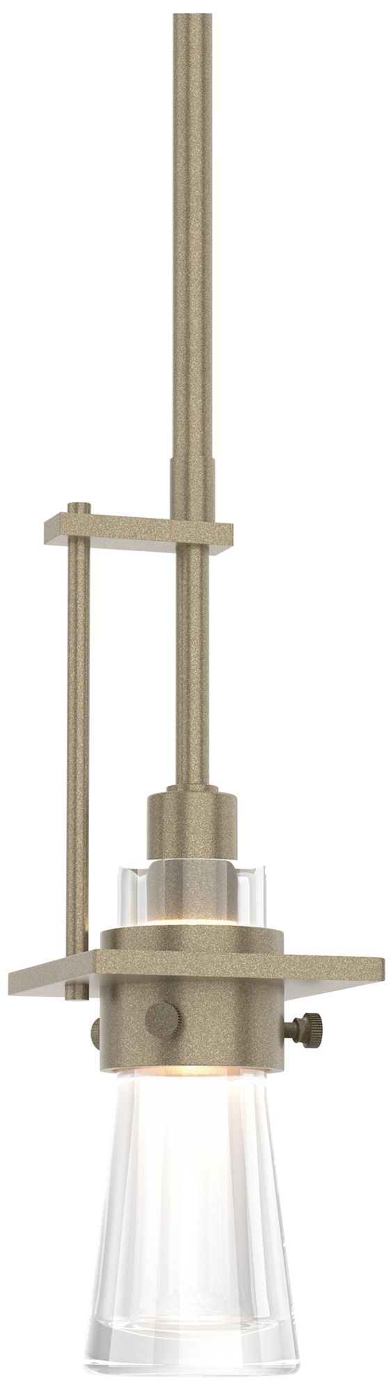 Erlenmeyer 3" Wide Soft Gold Mini Pendant w/ Clear Glass