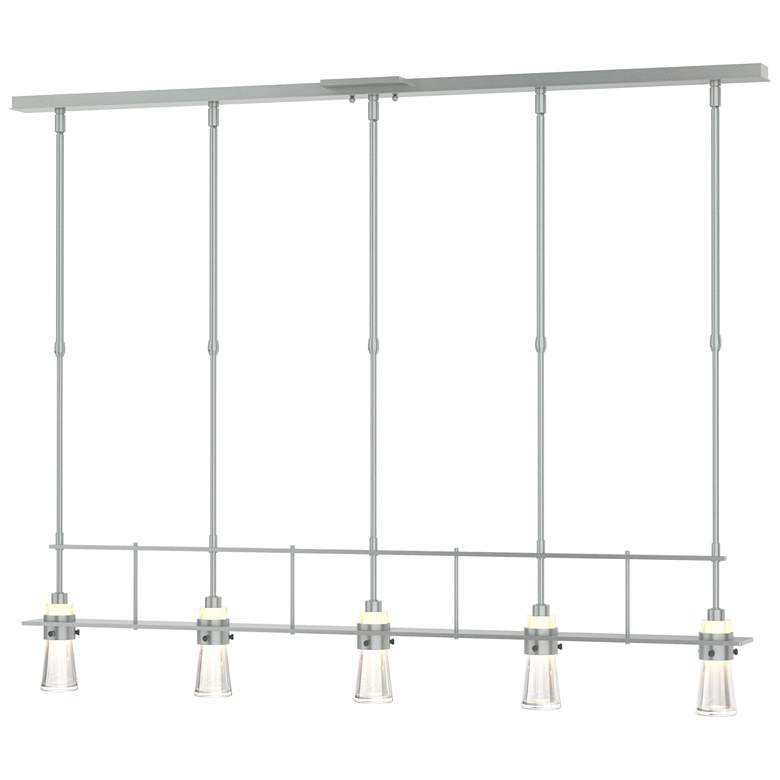Image 1 Erlenmeyer 48"W 5 Light Standard Pendant w/ Clear Glass Shade
