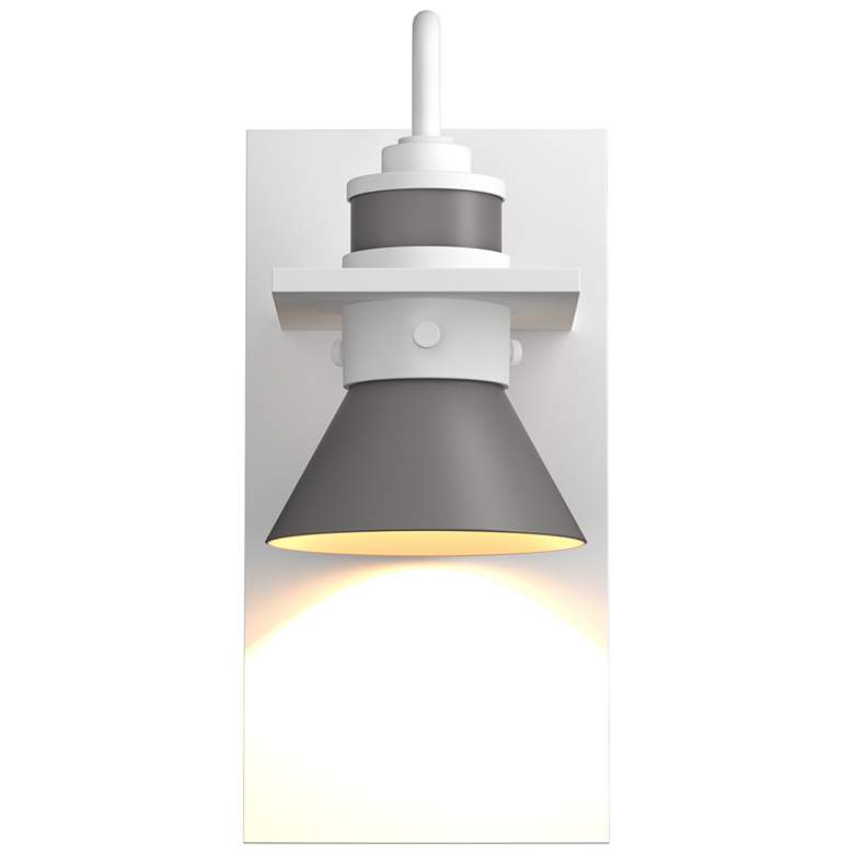 Image 1 Erlenmeyer 5"H Steel Accented Coastal White Dark Sky Outdoor Sconce
