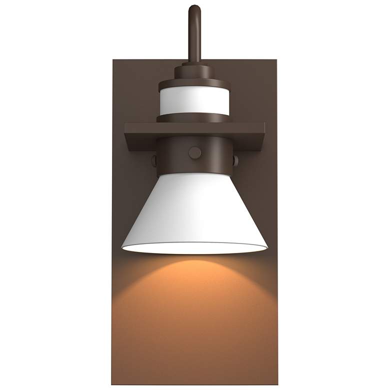 Image 1 Erlenmeyer 5"H White Accented Coastal Bronze Dark Sky Outdoor Sconce