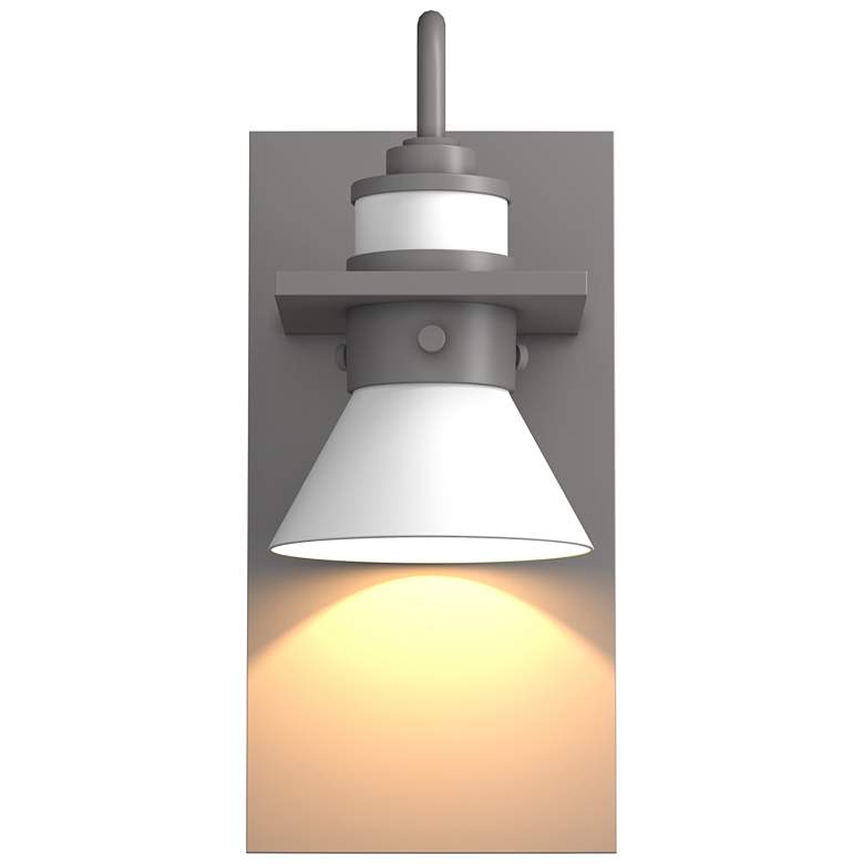 Image 1 Erlenmeyer 5"H White Accented Coastal Steel Dark Sky Outdoor Sconce