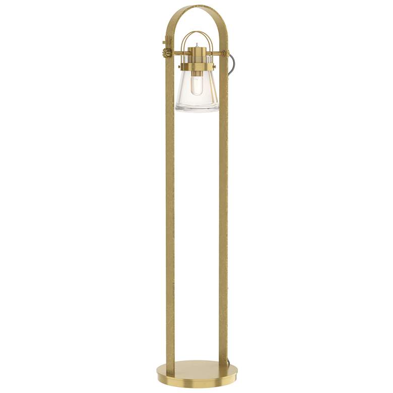 Image 1 Erlenmeyer 51" High Modern Brass Floor Lamp With Clear Glass Shade