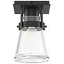 Erlenmeyer 6.1" Wide Black Semi-Flush With Clear Glass Shade