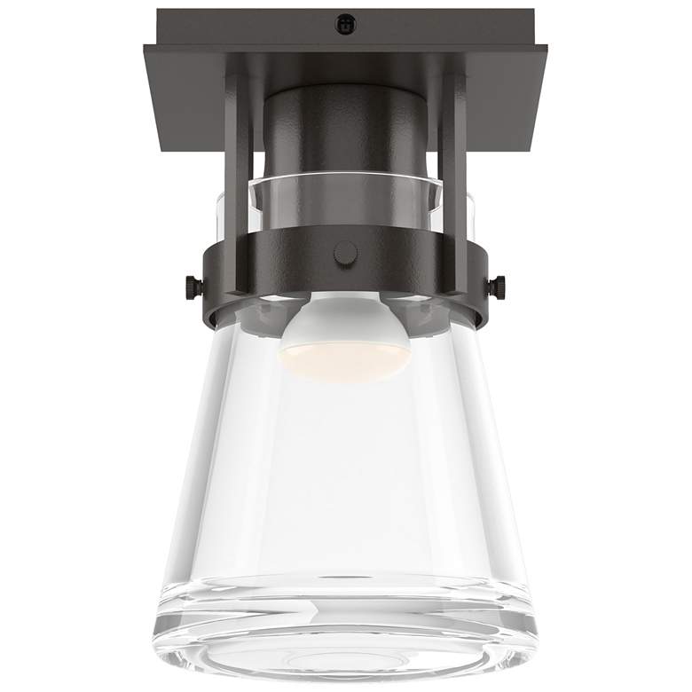 Image 1 Erlenmeyer 6.1" Wide Oil Rubbed Bronze Semi-Flush With Clear Glass Sha