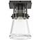 Erlenmeyer 6.1" Wide Oil Rubbed Bronze Semi-Flush With Clear Glass Sha