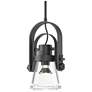 Erlenmeyer 6" Wide Large Black Mini-Pendant With Clear Glass Shade