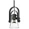 Erlenmeyer 6" Wide Large Black Mini-Pendant With Clear Glass Shade