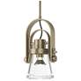 Erlenmeyer 6" Wide Large Soft Gold Mini-Pendant With Clear Glass Shade