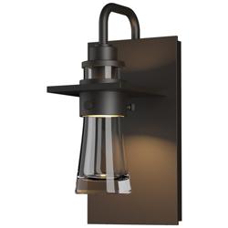 Erlenmeyer 9.5&quot;H Small Coastal Rubbed Bronze Outdoor Sconce w/ Clear S