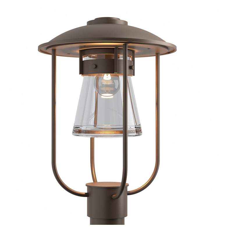 Image 1 Erlenmeyer Outdoor Post Light - Bronze Finish - Clear Glass