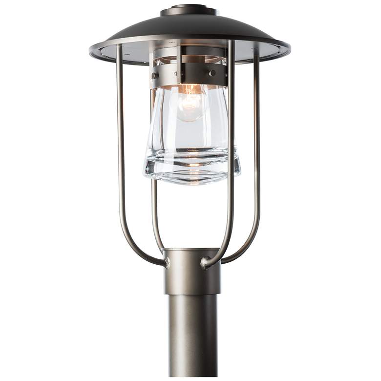 Image 1 Erlenmeyer Outdoor Post Light - Dark Smoke Finish - Clear Glass