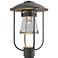 Erlenmeyer Outdoor Post Light - Natural Iron Finish - Clear Glass