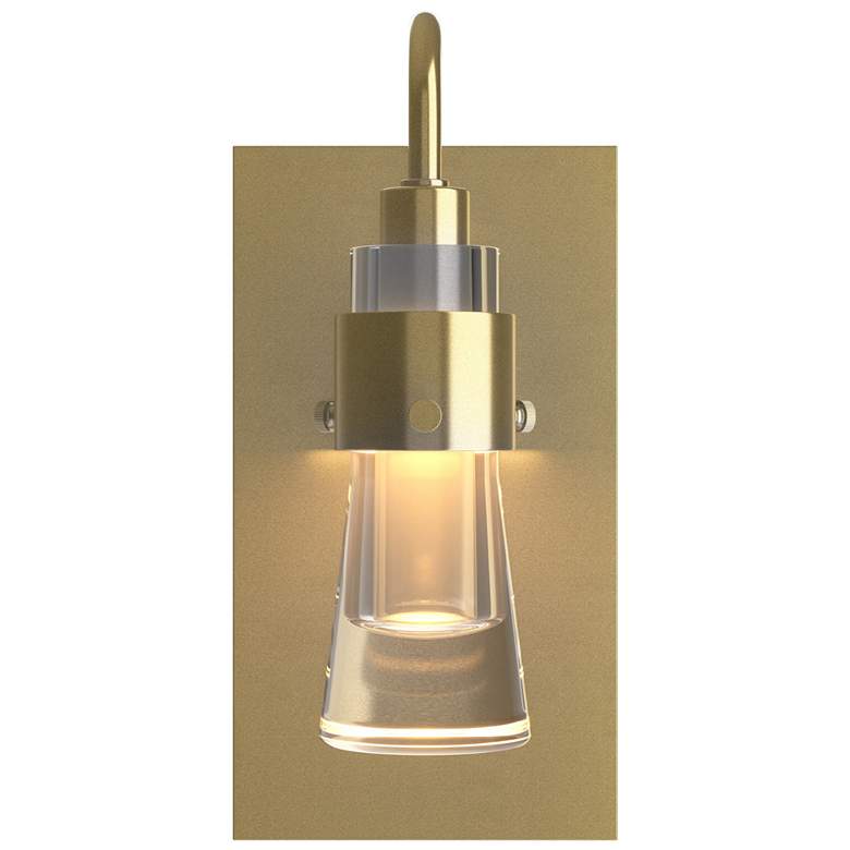 Image 1 Erlenmeyer Sconce - Modern Brass - Clear Glass