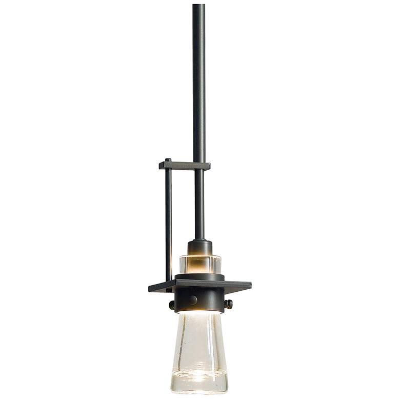 Image 1 Erlenmeyer Small Mini Pendant - Smoke Finish - Clear Glass