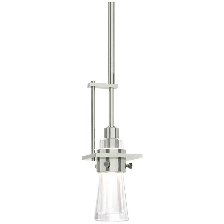 Image 1 Erlenmeyer Small Mini Pendant - Sterling Finish - Clear Glass