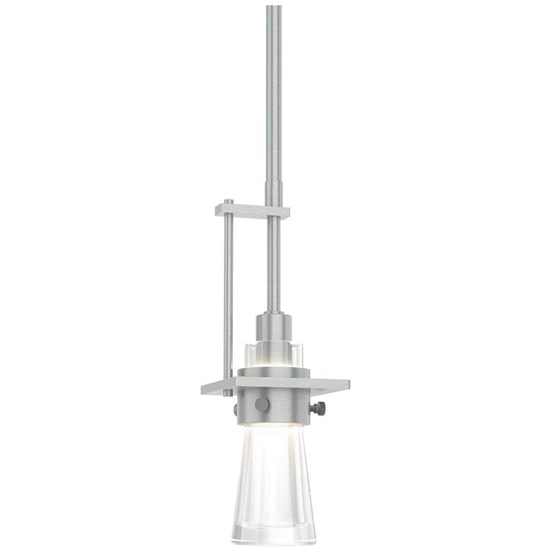 Image 1 Erlenmeyer Small Mini Pendant - Vintage Platinum Finish - Clear Glass