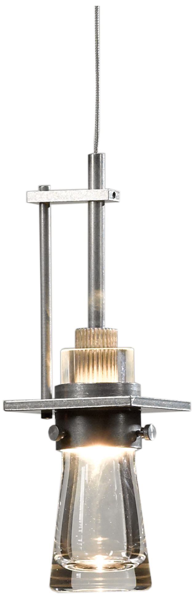 Erlenmeyer Vintage Platinum Low Voltage Mini Pendant w/Glass Made to Order