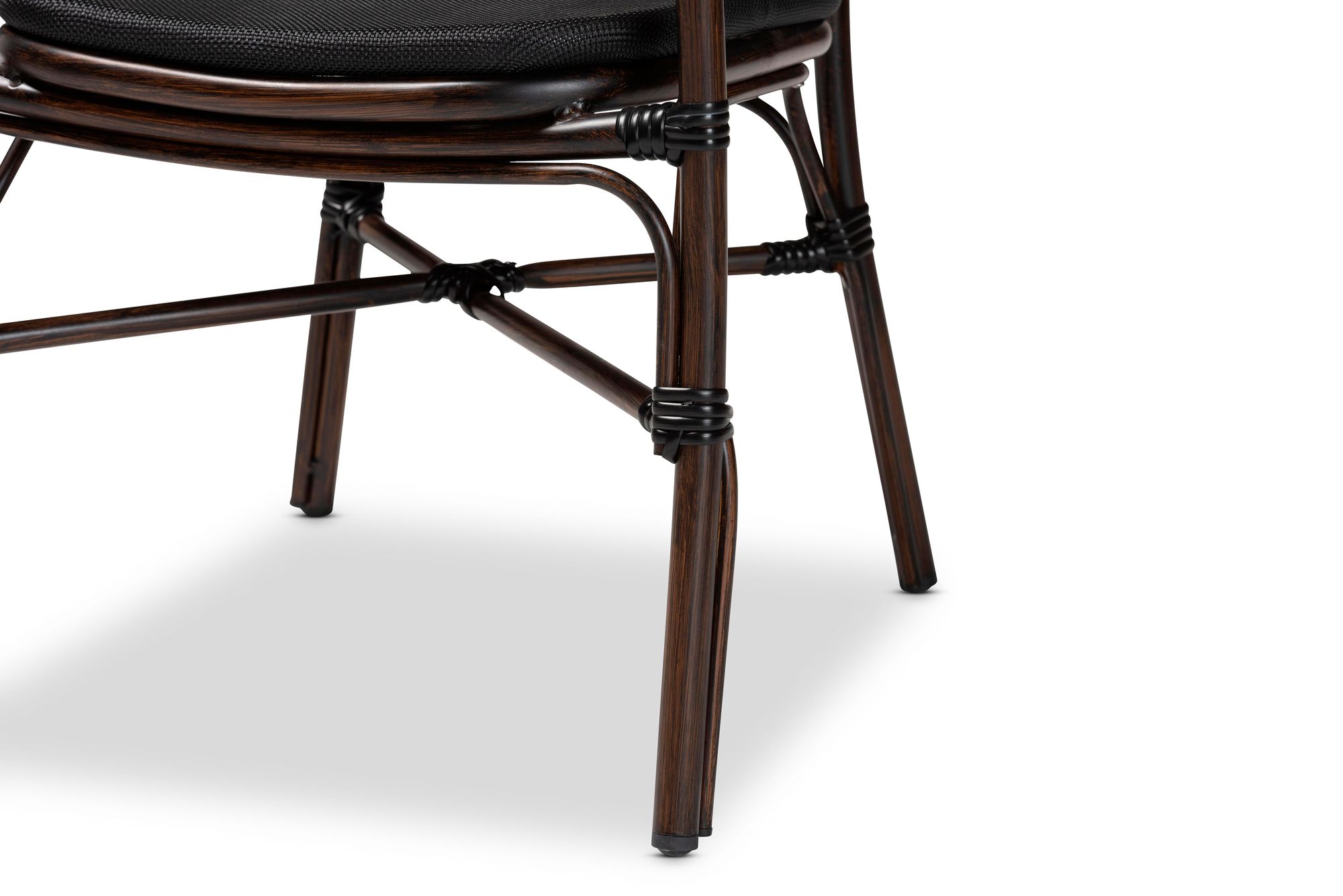 Erling Dark Brown Black Outdoor Dining Chairs Set of 2 387X4 Lamps