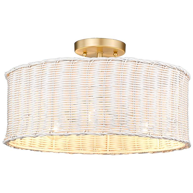Image 3 Erma 16 1/2" Wide Brushed Champagne Bronze Ceiling Light more views