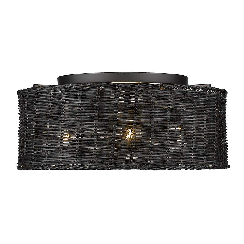 Image 3 Erma 16 1/2" Wide Matte Black 3-Light Ceiling Light more views