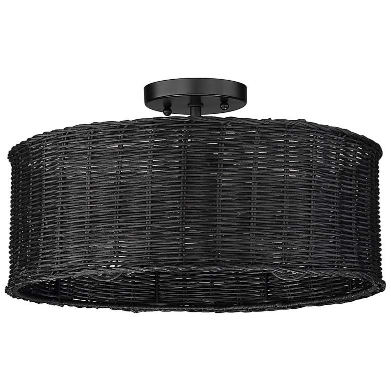 Image 2 Erma 16 1/2" Wide Matte Black Ceiling Light
