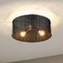 1_Erma 16 1/2" Wide Matte Black Ceiling Light
