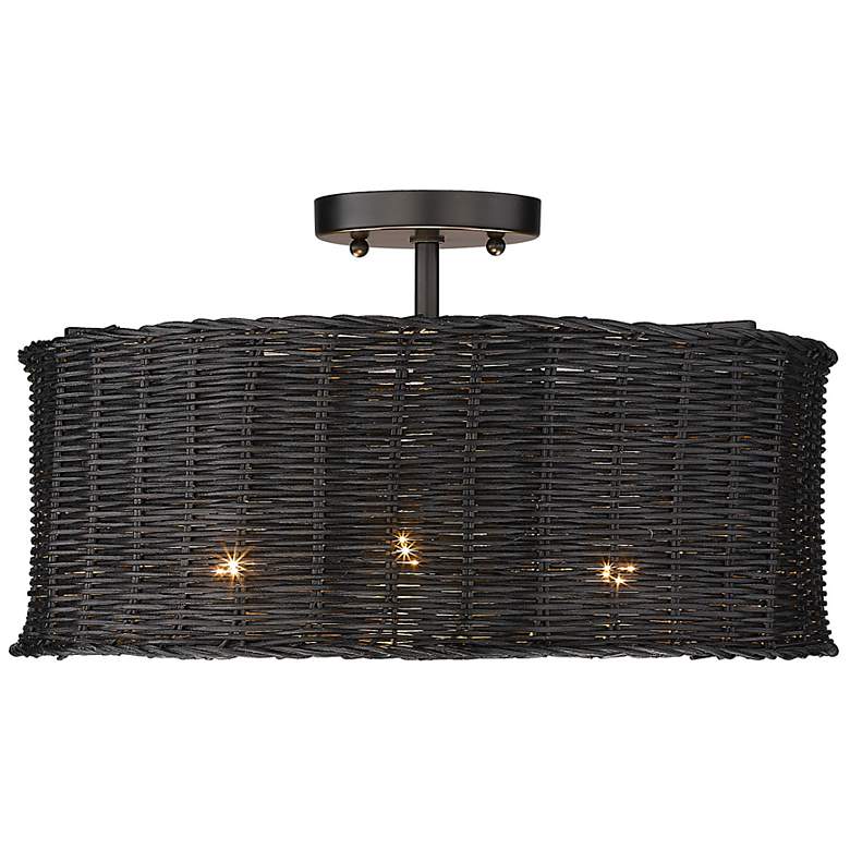 Image 3 Erma 16 1/2" Wide Matte Black Ceiling Light more views
