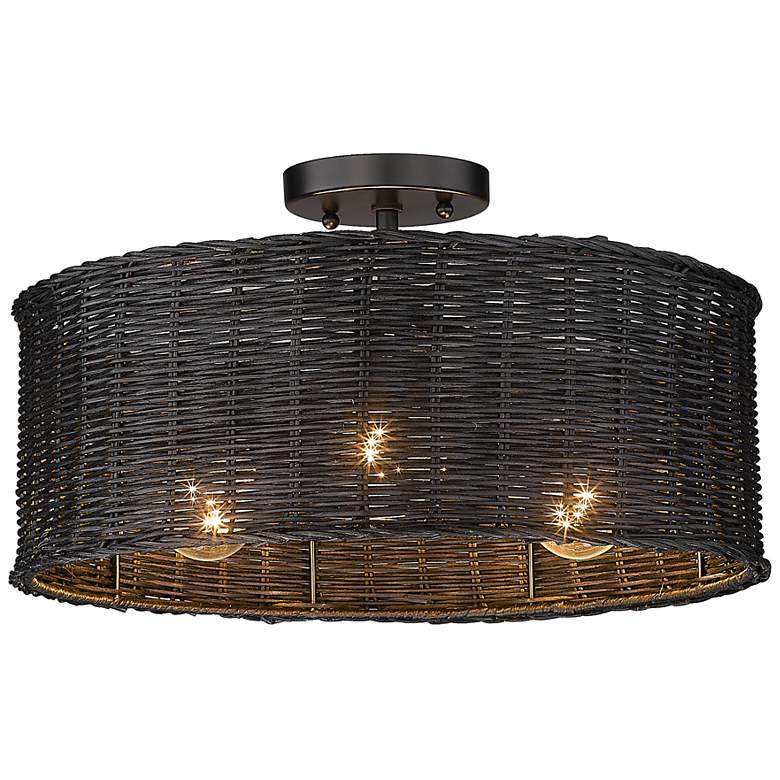 Image 4 Erma 16 1/2" Wide Matte Black Ceiling Light more views