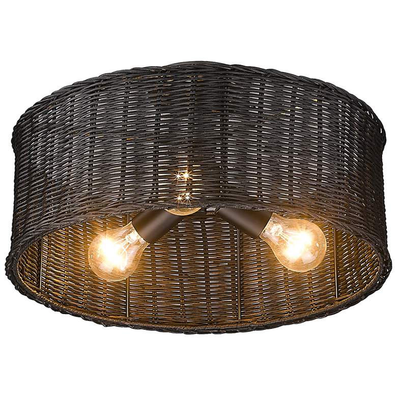 Image 5 Erma 16 1/2" Wide Matte Black Ceiling Light more views