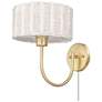 Erma 22 3/8" Wide Brushed Champagne Bronze Chandelier With White Wicke