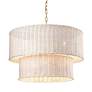 Thumbnail4 of Erma 22 3/8" Wide Brushed Champagne Bronze Chandelier With White Wicke more views