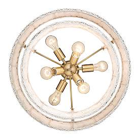 Image5 of Erma 22 3/8" Wide Brushed Champagne Bronze Chandelier With White Wicke more views