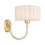 Thumbnail4 of Erma 9" Wide 1-Light Brushed Champagne Bronze Wall Sconce With White W more views