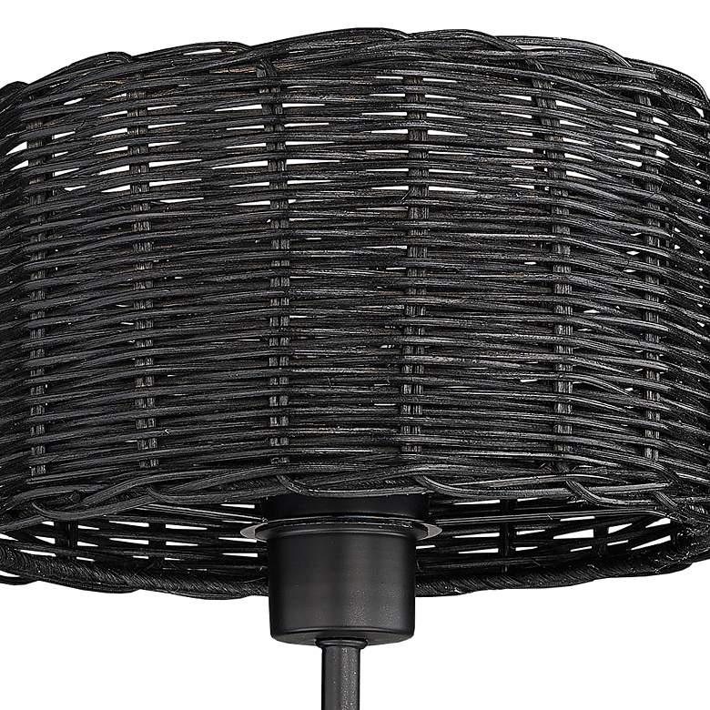 Image 3 Erma 9" Wide Matte Black 1-Light Wall Sconce with Black Wicker more views