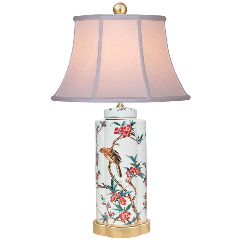 Image 1 Ermine Petel Floral Porcelain Scallops Jar Table Lamp