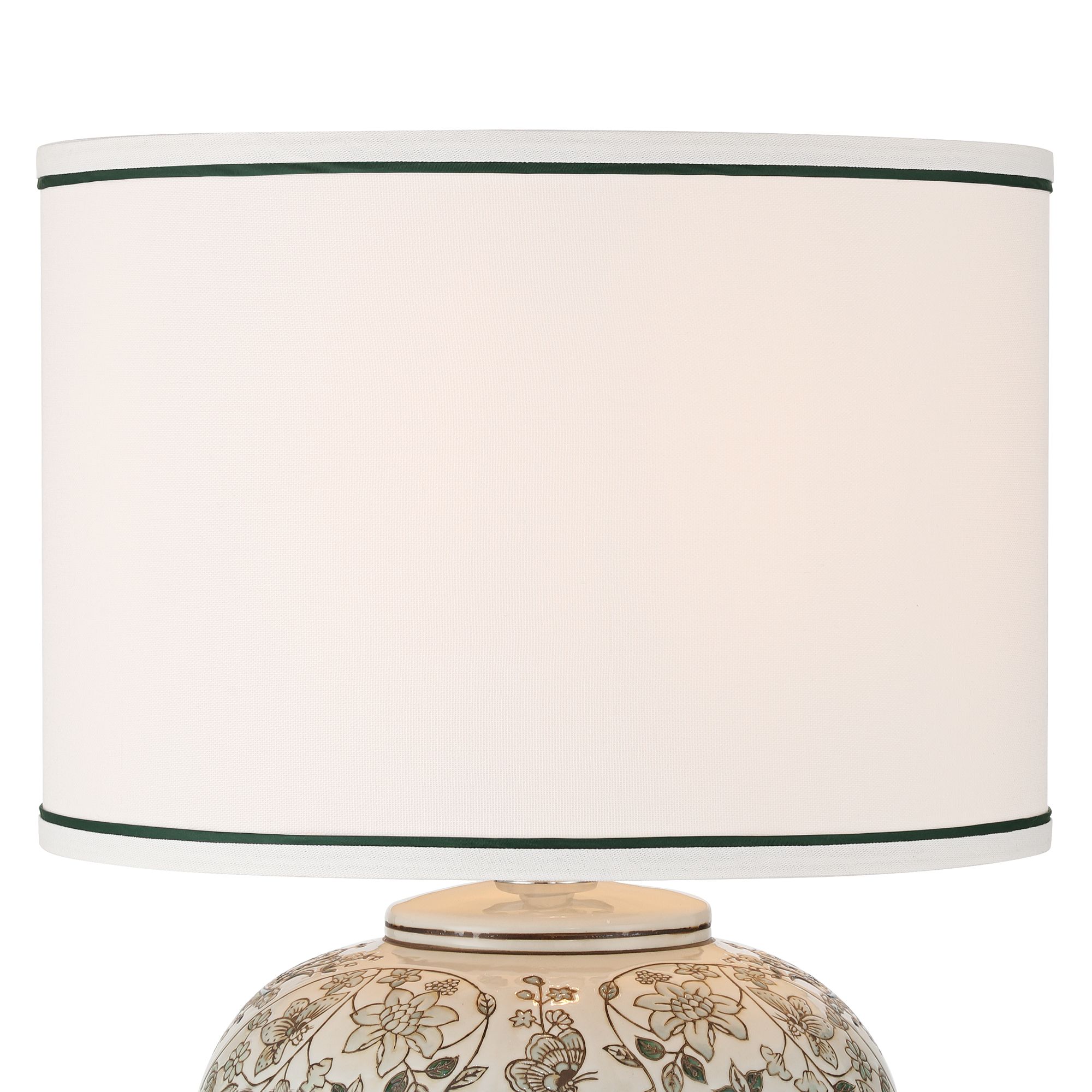 Image 4 Ernest 23" High Green White Floral Porcelain Traditional Table Lamp more views