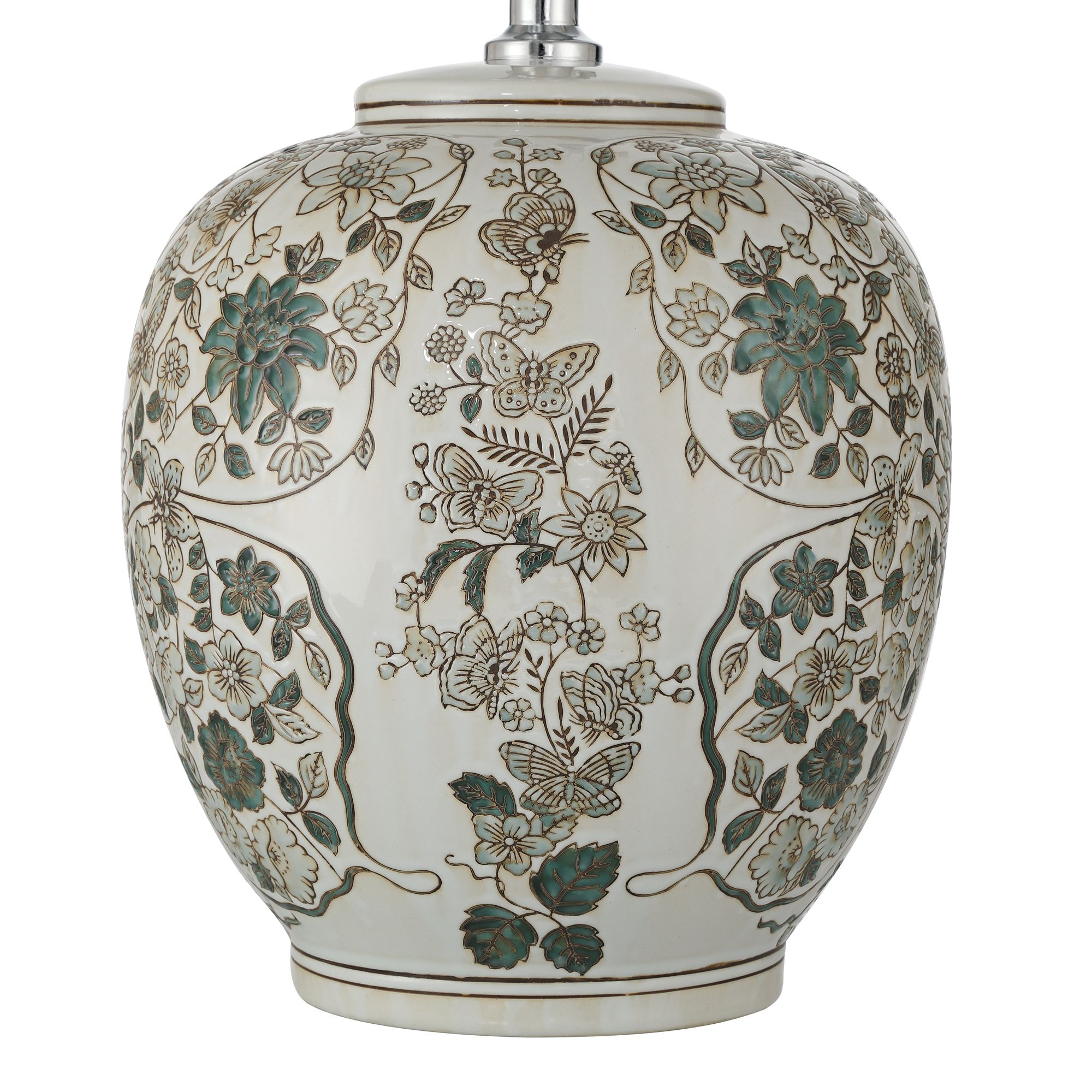 Image 7 Ernest 23" High Green White Floral Porcelain Traditional Table Lamp more views